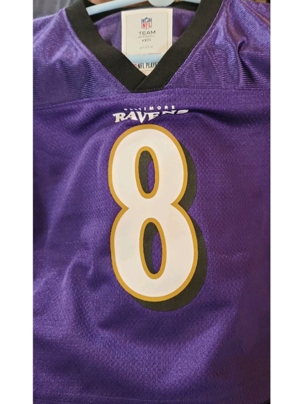 Baltimore Ravens Lamar Jackson #8 Toddler 2T Jersey NWT NFL Team Apparel Purple
